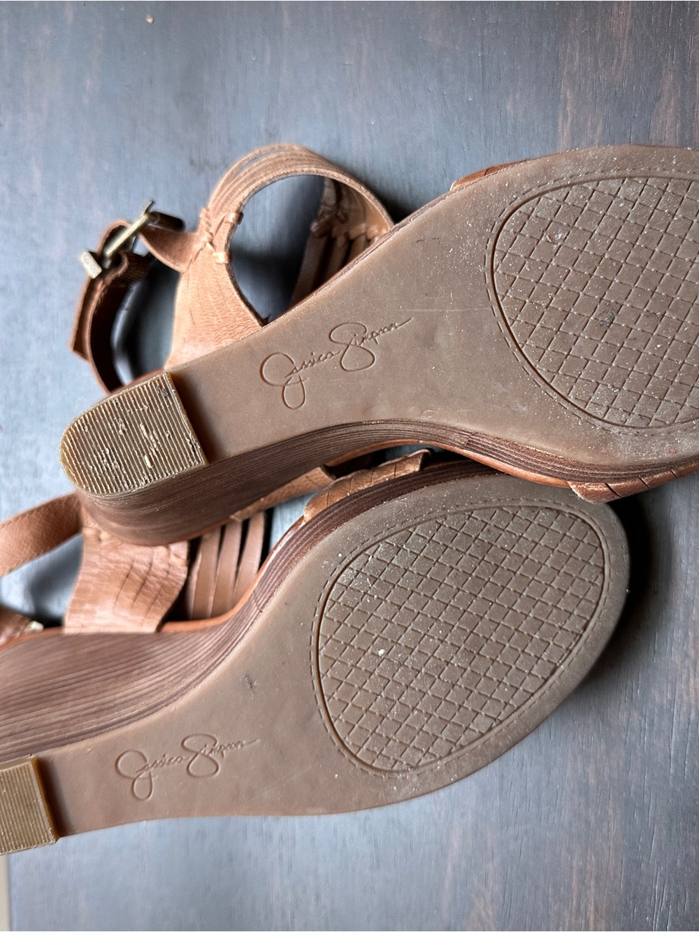 Woven Strap Tan Wedge Sandals - Size 9 Women’s - Picture 9 of 9